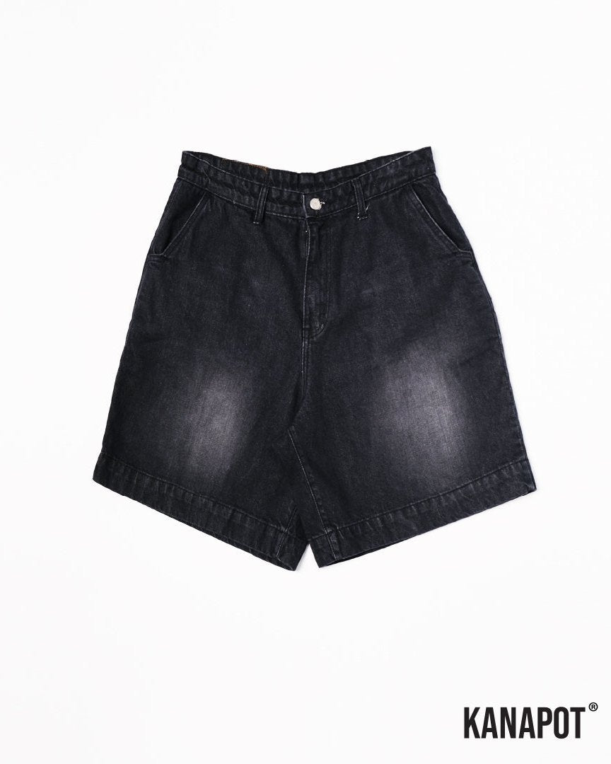 Black men denim short pants